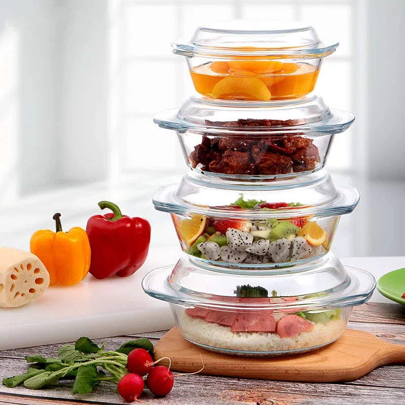 Dim Sum Basket - Mangkuk Kaca Tempered dengan Tutup Oven