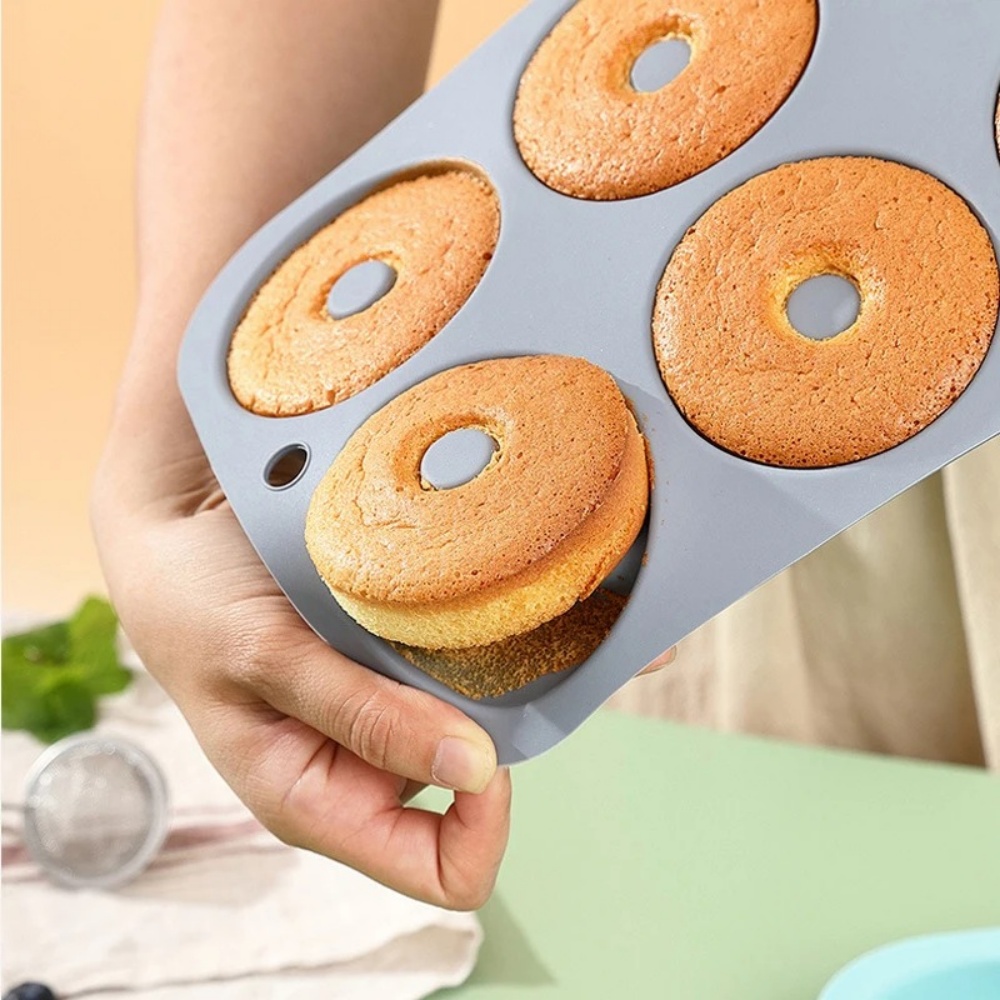 Donut Mold Silicone - Cetakan Kue 6 Lubang Silikon Food