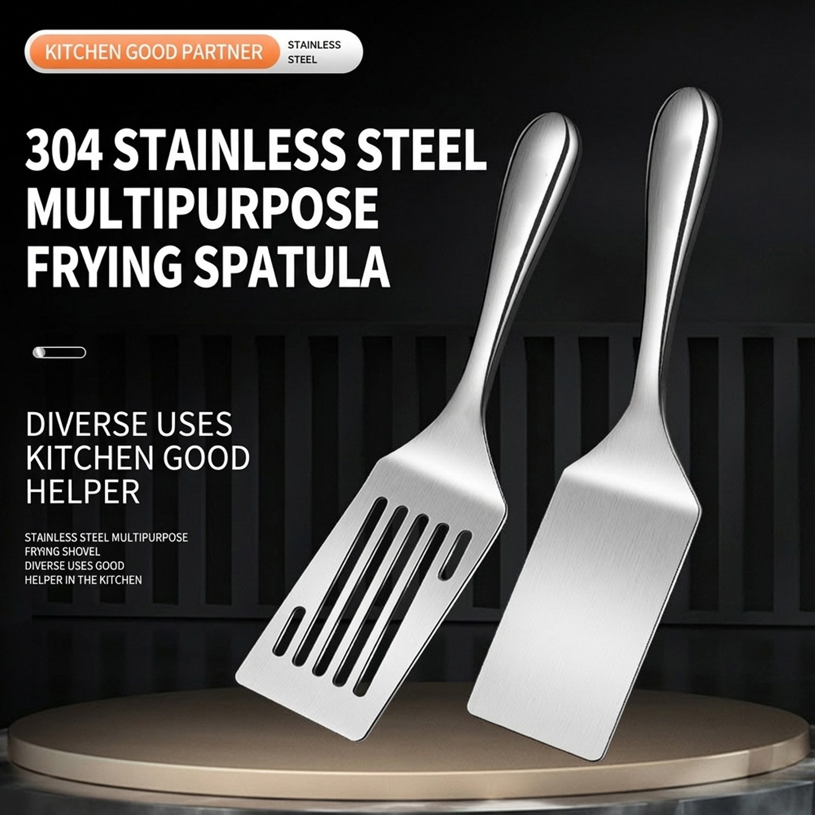 Okonomiyaki Spatula - Spatula Baja Tahan Karat Gagang Pendek,
