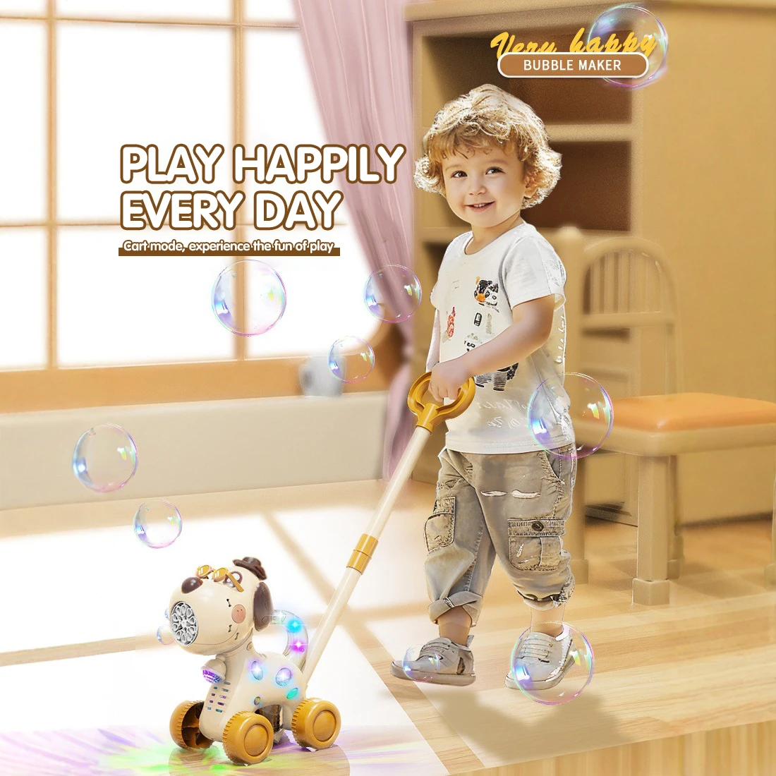 Hot Dog Press - Mainan Bubble Walker Anjing Otomatis untuk