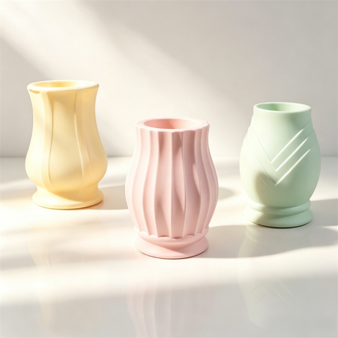 Potsticker Mold - Cetakan Silikon Vas Lengkung Bermotif Embos